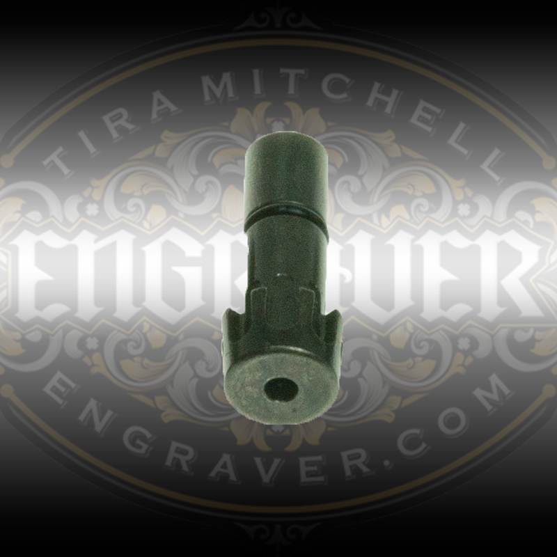 Universal Collet, 3/32 inch bore, for the PulseGraver™ at Engraver.com.  5 Easy index slots to fit gravers of any shape and right or left handed people. Designed for the PulseGraver™ and fits other engraving tools with a 1/4 inch sleeve and a tab to prevent rotation.