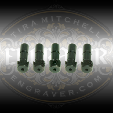 5 Pack of Universal Collets with a 1/16 inch graver bore for the PulseGraver™ available at Engraver.com.