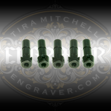 5 Pack of Universal Collets with a 1/8 inch graver bore for the PulseGraver™ available at Engraver.com.